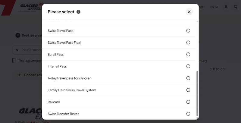 Image showing tickets and rail passes that offer a discount on the Glacier Express