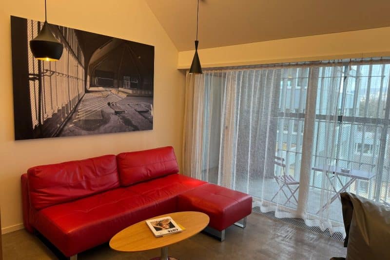 Living area in a Suite at B2 Hotel in Zurich