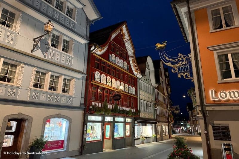 Appenzell street at night