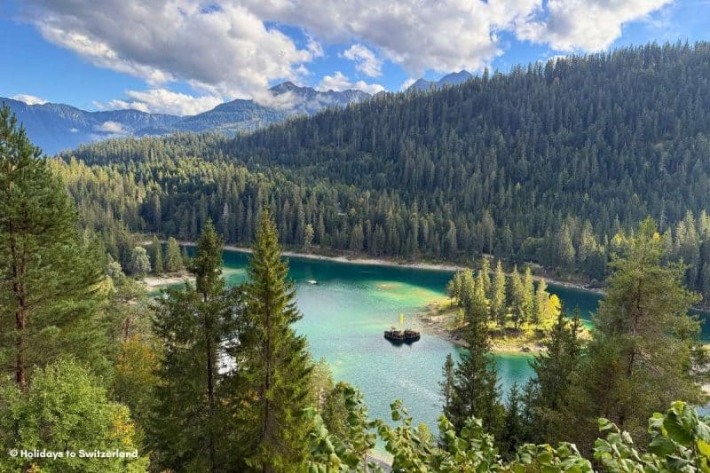 Caumasee (lake) near Flims in Graubunden Switzerland