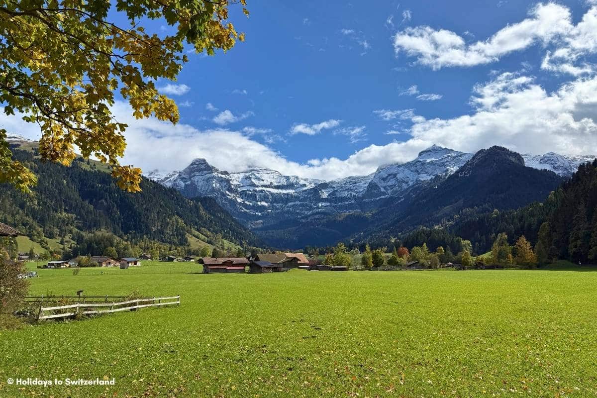 Scenic view of Wildstrubel massif from Lenk im Simmental