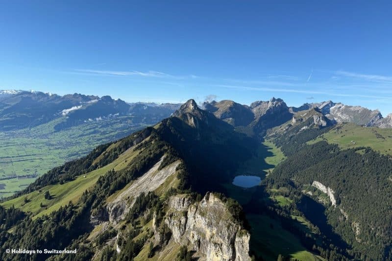 View from summit of Hoher Kasten mountain in Switzerland