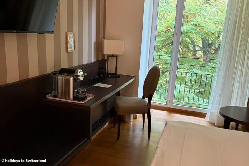 View to park from hotel room at Park Hotel Winterthur